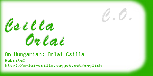 csilla orlai business card